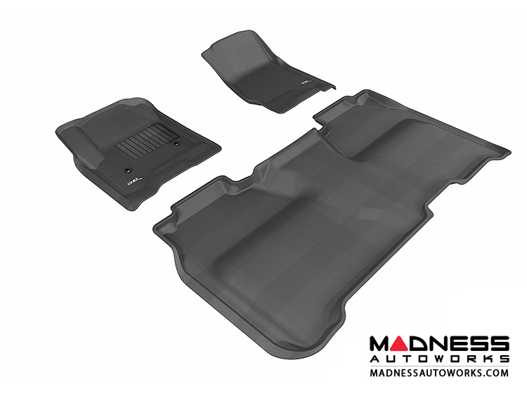 Chevrolet Silverado Crew Cab Floor Mats (Set of 3) - Black by 3D MAXpider (2014-)